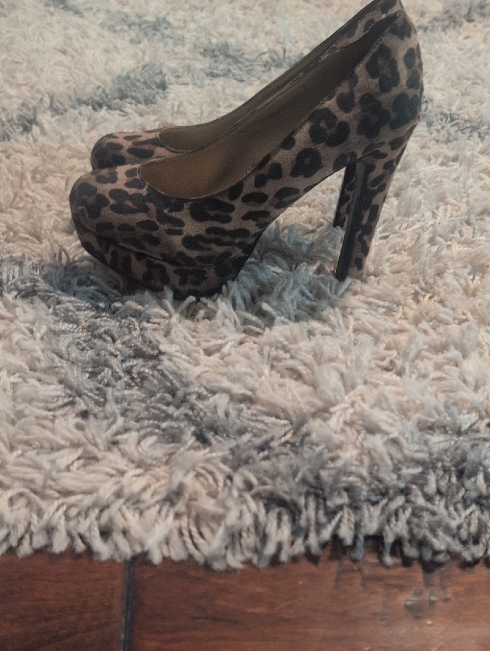 Leopard Print Platform High Heels in Brown